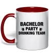 Чашка з кольоровою ручкою Bachelor party drinking team Червоний фото