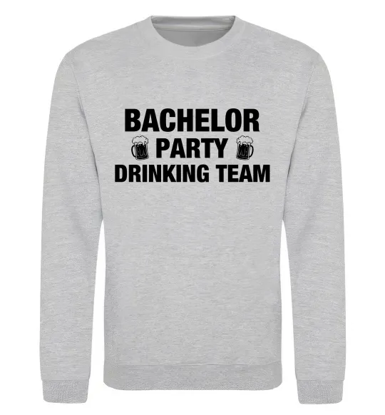 Світшот Bachelor party drinking team Сірий меланж фото