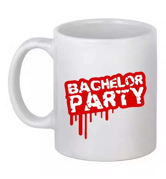 Чашка керамическая Bachelor party Белый фото