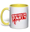 Чашка з кольоровою ручкою Bachelor party Сонячно жовтий фото