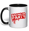 Чашка з кольоровою ручкою Bachelor party Чорний фото