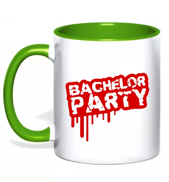 Чашка з кольоровою ручкою Bachelor party Зелений фото
