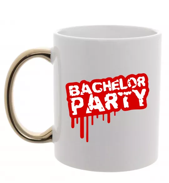 Чашка з кольоровою ручкою Bachelor party Золото фото