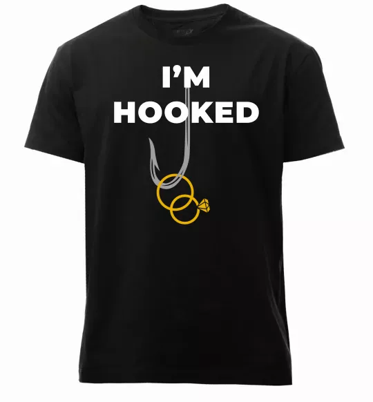 Мужская премиум футболка I`m hooked Черный фото