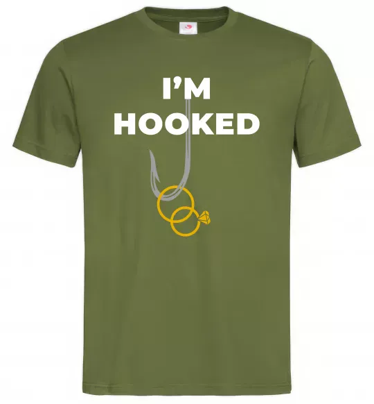 Чоловіча футболка I`m hooked Оливковий фото