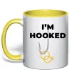 Чашка з кольоровою ручкою I`m hooked Сонячно жовтий фото