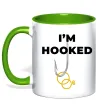 Чашка с цветной ручкой I`m hooked Лаймовый фото