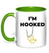 Чашка з кольоровою ручкою I`m hooked Зелений фото