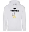 Чоловіча толстовка (худі) I`m hooked Сірий меланж фото
