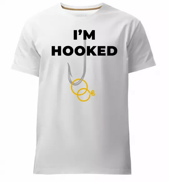 Мужская премиум футболка I`m hooked Белый фото