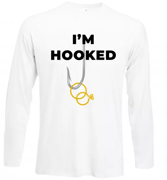 Лонгслів I`m hooked Білий фото