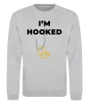 Свитшот I`m hooked Серый меланж фото