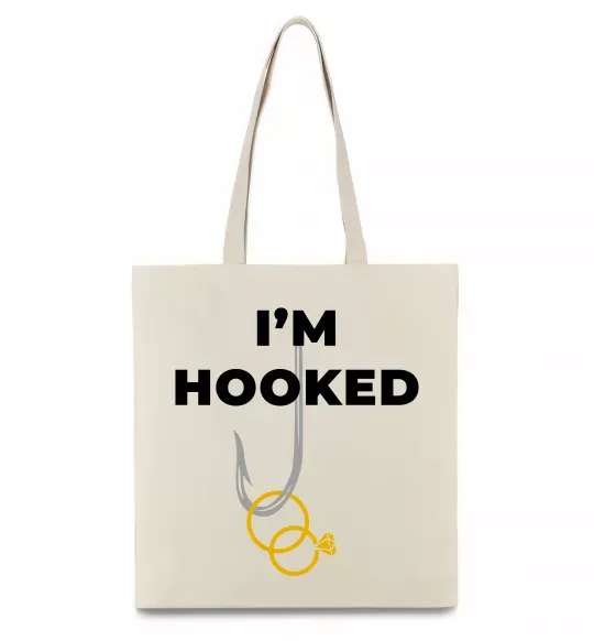 Еко-сумка I`m hooked Бежевий фото