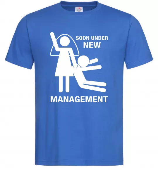 Чоловіча футболка Soon under new management Яскраво-синій фото