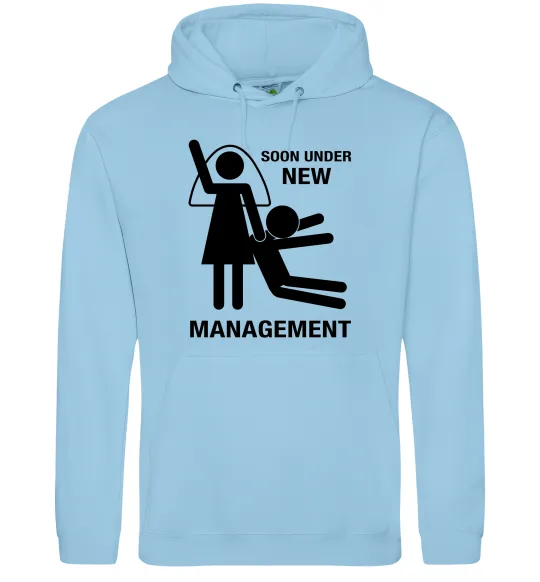 Чоловіча толстовка (худі) Soon under new management Блакитний фото