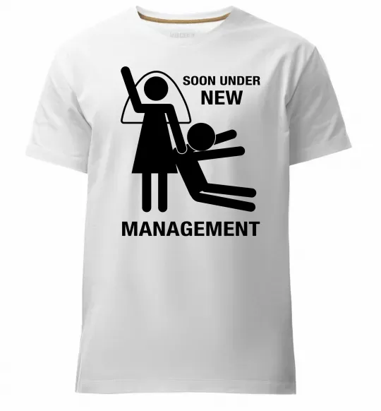 Мужская премиум футболка Soon under new management Белый фото