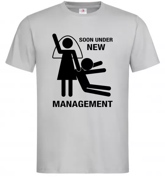 Чоловіча футболка Soon under new management Сірий фото