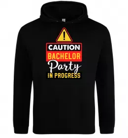 Чоловіча толстовка (худі) Bachelor party in progress Чорний фото