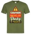 Чоловіча футболка Bachelor party in progress Оливковий фото
