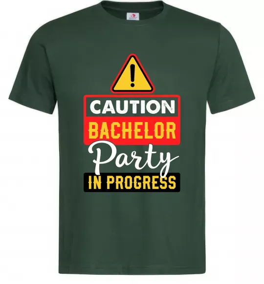 Чоловіча футболка Bachelor party in progress Темно-зелений фото