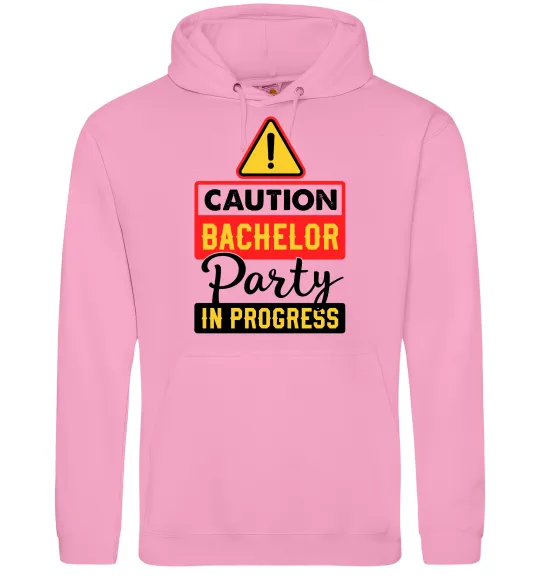 Мужская толстовка (худи) Bachelor party in progress Розовый фото