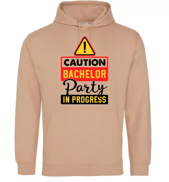 Мужская толстовка (худи) Bachelor party in progress Песочный фото