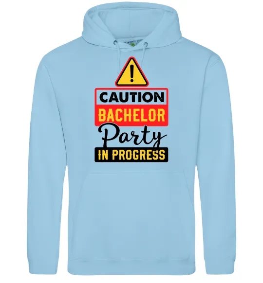 Мужская толстовка (худи) Bachelor party in progress Голубой фото