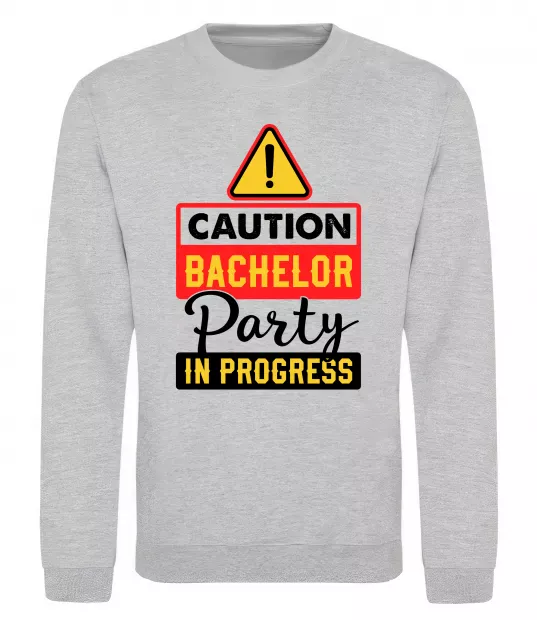 Світшот Bachelor party in progress Сірий меланж фото