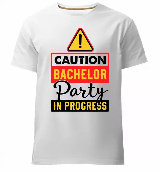 Мужская премиум футболка Bachelor party in progress Белый фото