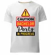 Мужская премиум футболка Bachelor party in progress Белый фото