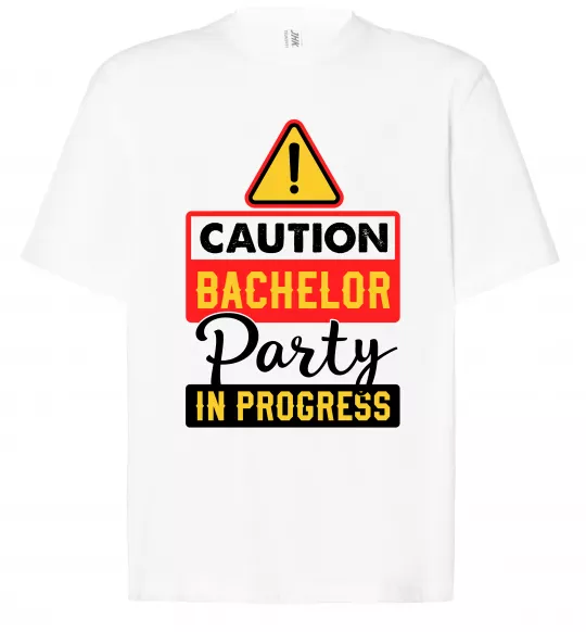 Футболка Оверсайз Bachelor party in progress Білий фото