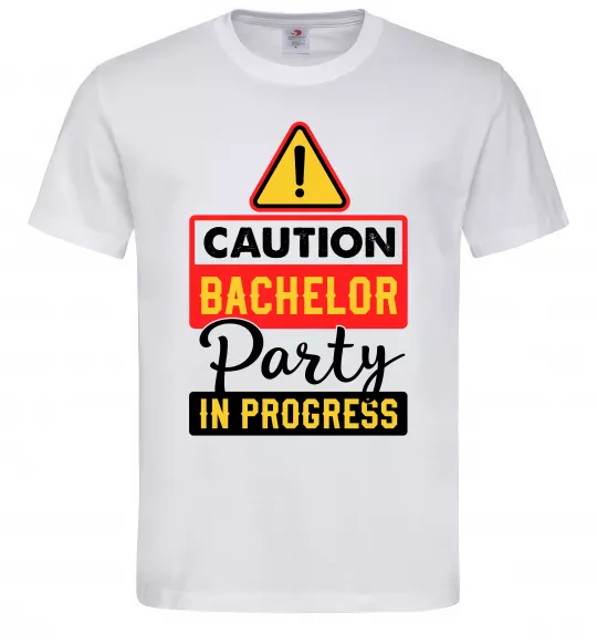 Чоловіча футболка Bachelor party in progress Білий фото