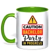 Чашка з кольоровою ручкою Bachelor party in progress Зелений фото