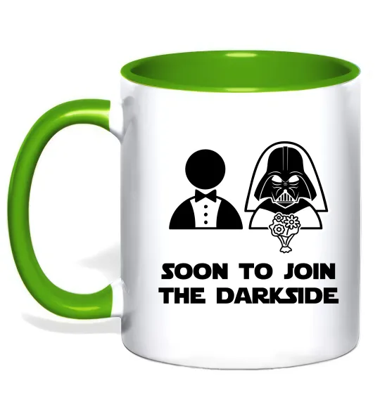 Чашка с цветной ручкой Soon to join the darkside Лаймовый фото