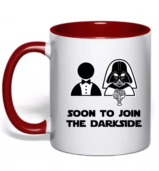 Чашка с цветной ручкой Soon to join the darkside Красный фото