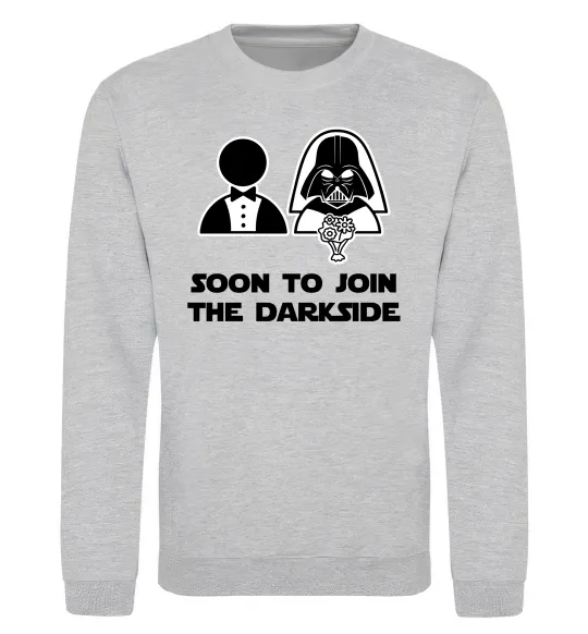 Свитшот Soon to join the darkside Серый меланж фото