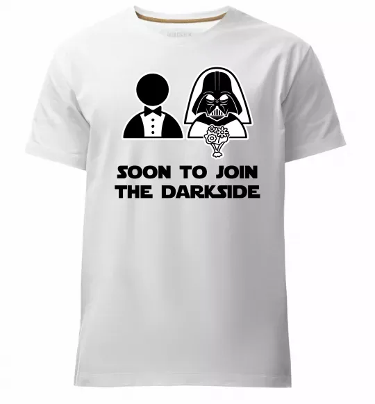 Мужская премиум футболка Soon to join the darkside Белый фото