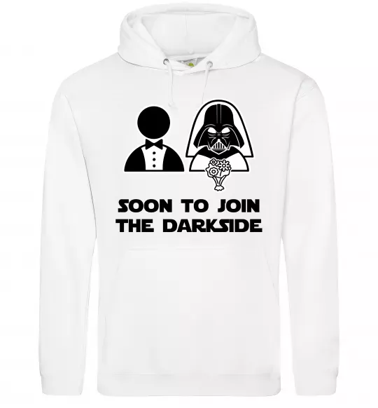 Мужская толстовка (худи) Soon to join the darkside Белый фото