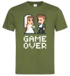 Чоловіча футболка Wedding pixel game over Оливковий фото