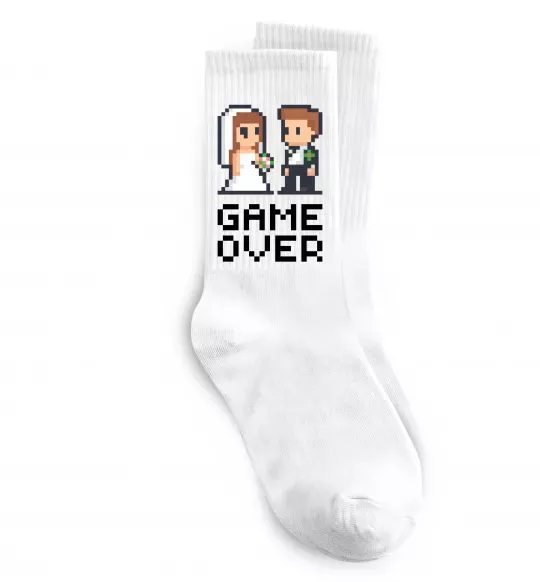 Носки Wedding pixel game over Белый фото
