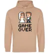 Мужская толстовка (худи) Wedding pixel game over Песочный фото
