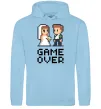 Мужская толстовка (худи) Wedding pixel game over Голубой фото