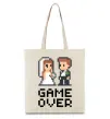 Эко-сумка Wedding pixel game over Бежевый фото