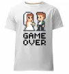 Мужская премиум футболка Wedding pixel game over Белый фото