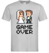 Чоловіча футболка Wedding pixel game over Сірий фото