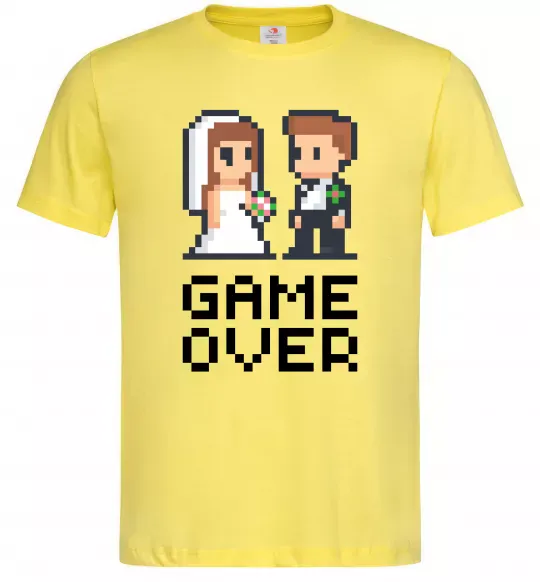 Чоловіча футболка Wedding pixel game over Лимонний фото
