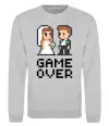 Свитшот Wedding pixel game over Серый меланж фото