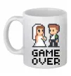 Чашка керамічна Wedding pixel game over Білий фото