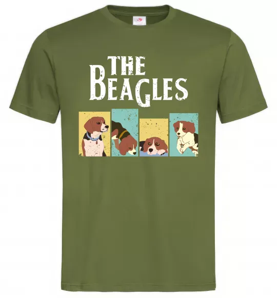 Чоловіча футболка The Beagles Оливковий фото