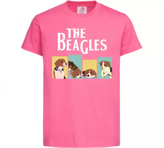 Дитяча футболка The Beagles Яскраво-рожевий фото